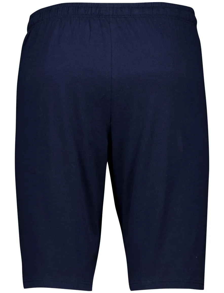Schiesser heren pyjama kort creme donkerblauw