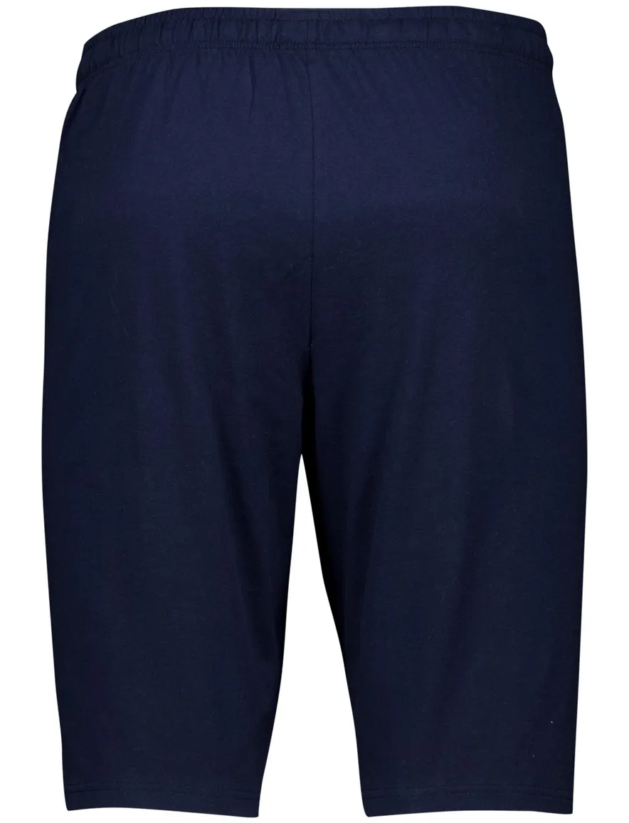 Schiesser heren pyjama kort creme donkerblauw