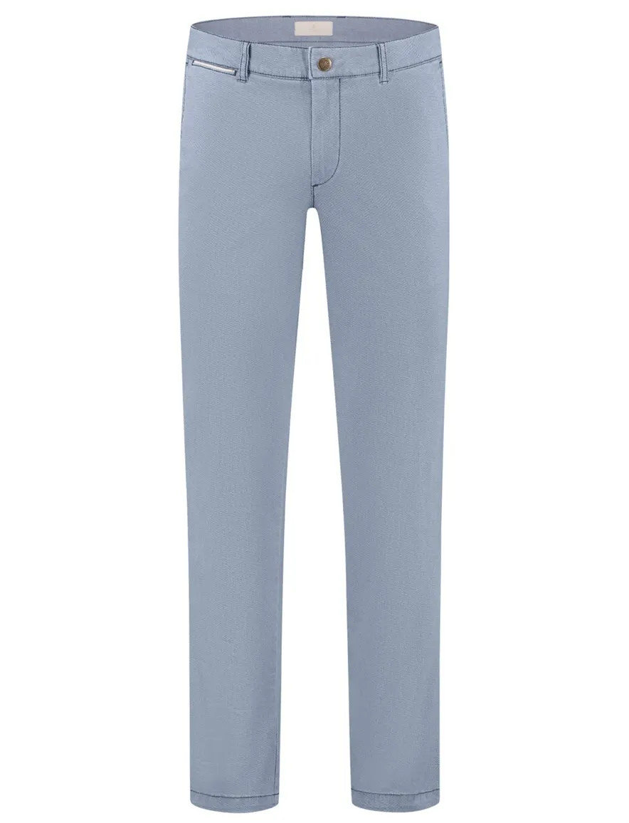 Com4 broek blauw katoen effen