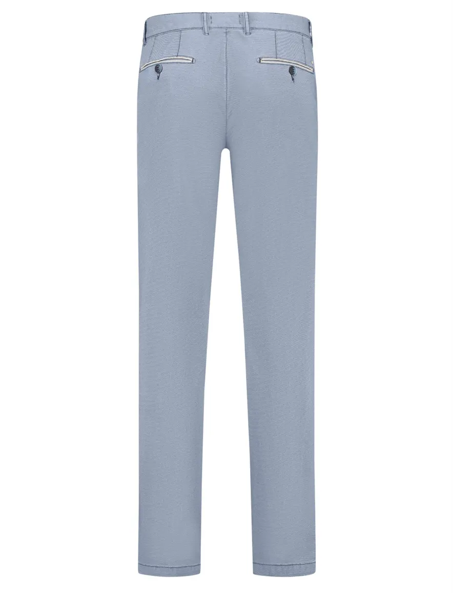 Com4 broek blauw katoen effen