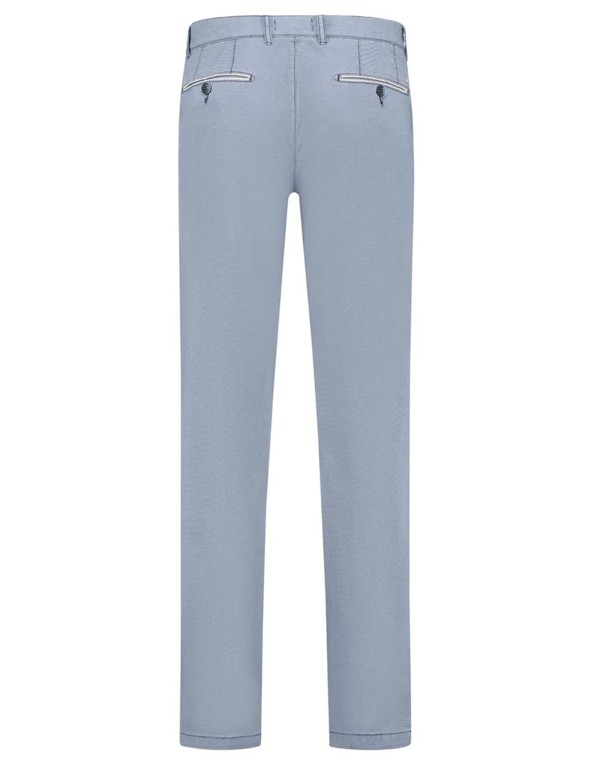 Com4 chino blauw effen katoen