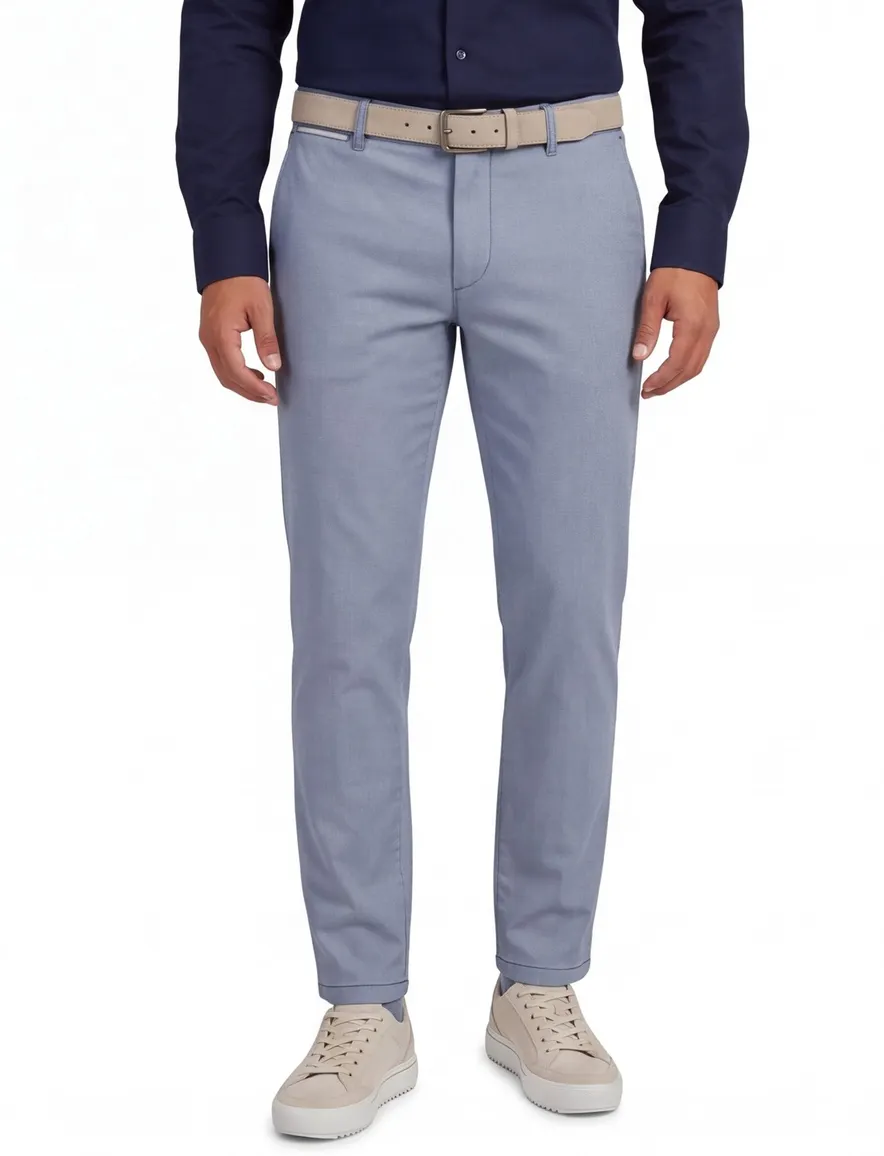Com4 broek blauw katoen effen