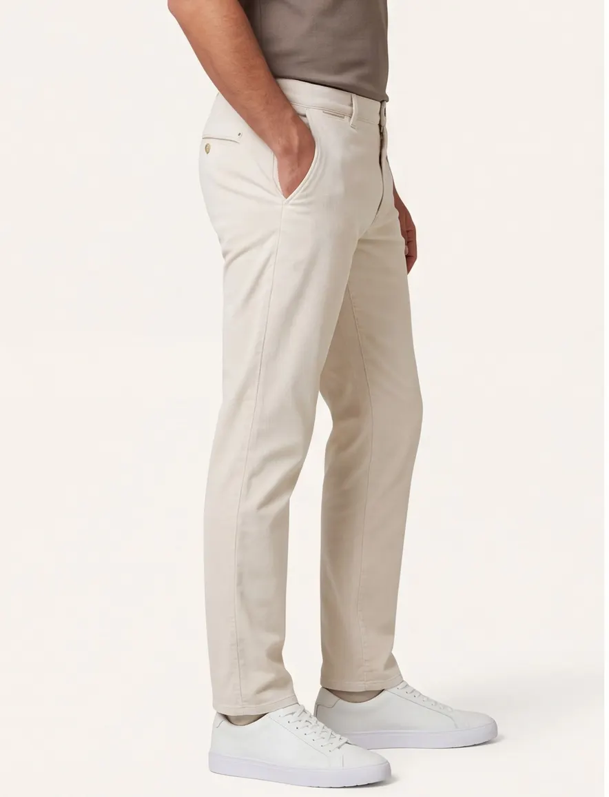 Com4 Modern Chino creme katoen