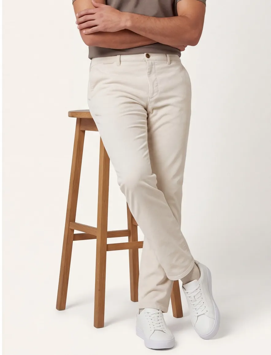 Com4 Modern Chino creme katoen