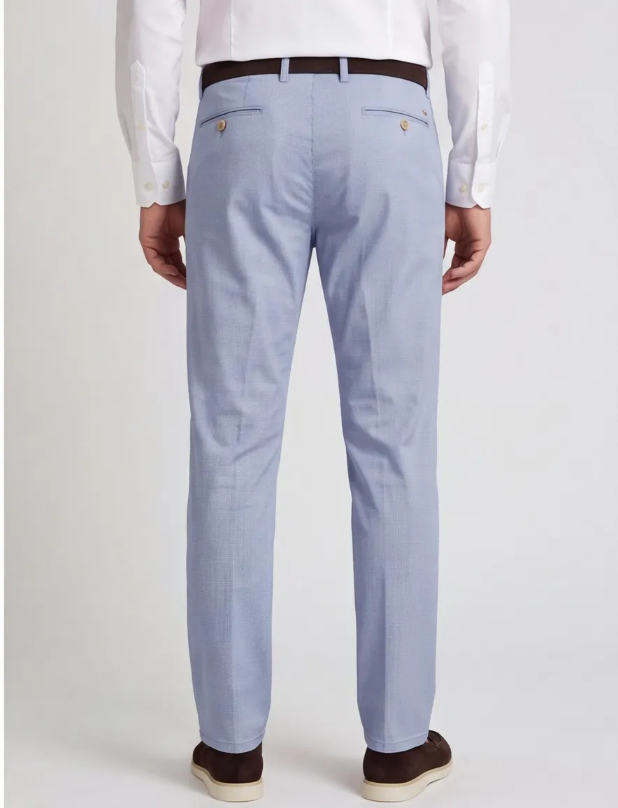 Com4 pantalon chino lichtblauw effen