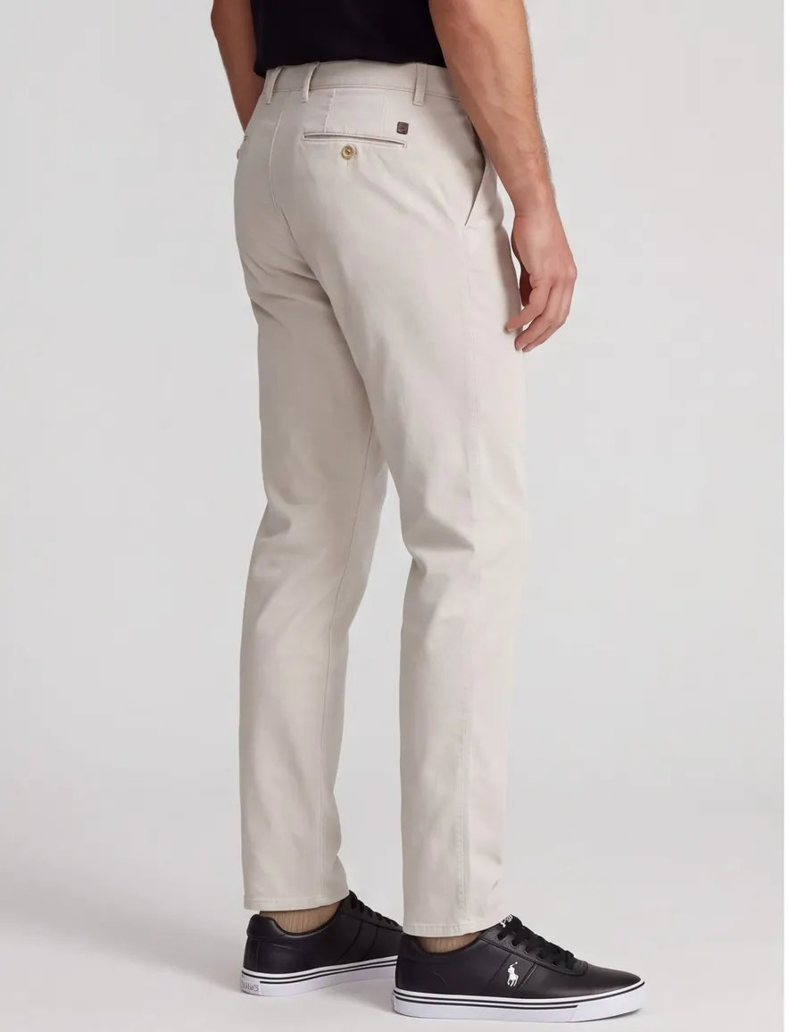 Com4 modern chino collection lichtgrijs katoen effen