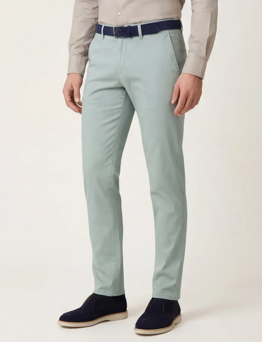 COM4 modern chino turquoise katoen pantalon
