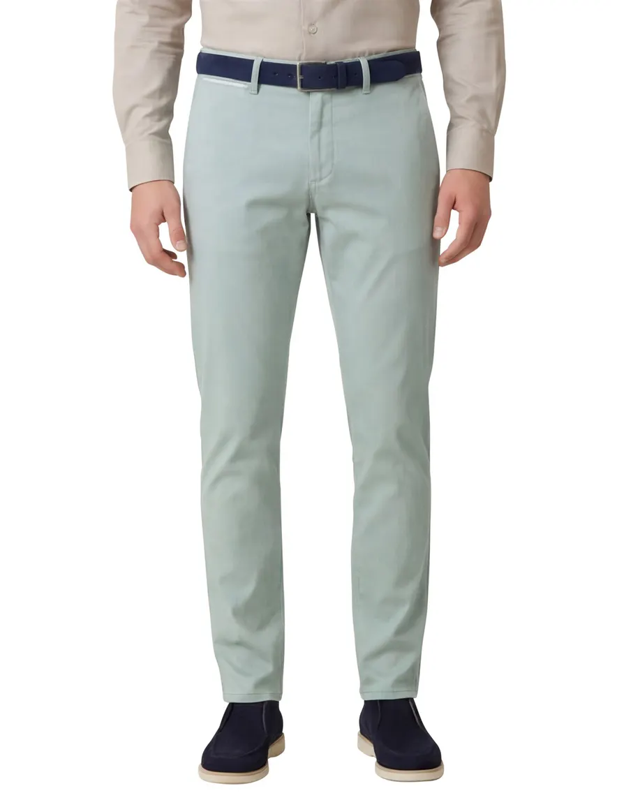 COM4 modern chino groen katoen