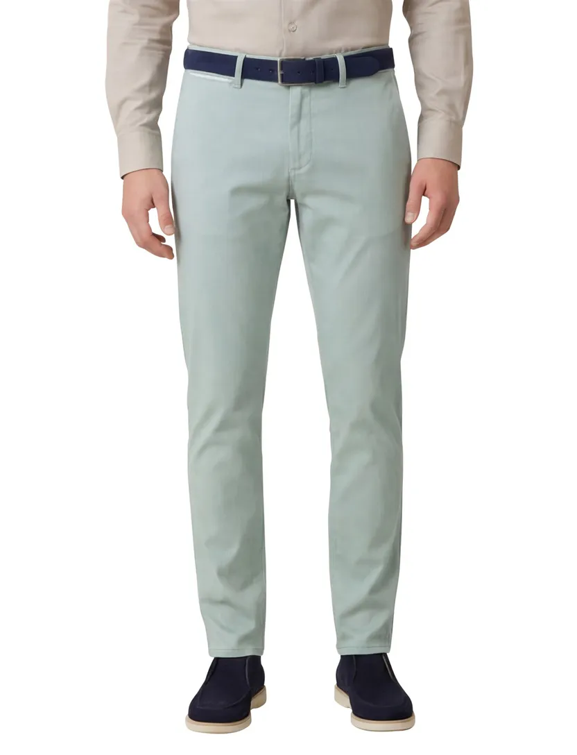 COM4 modern chino turquoise katoen normale fit