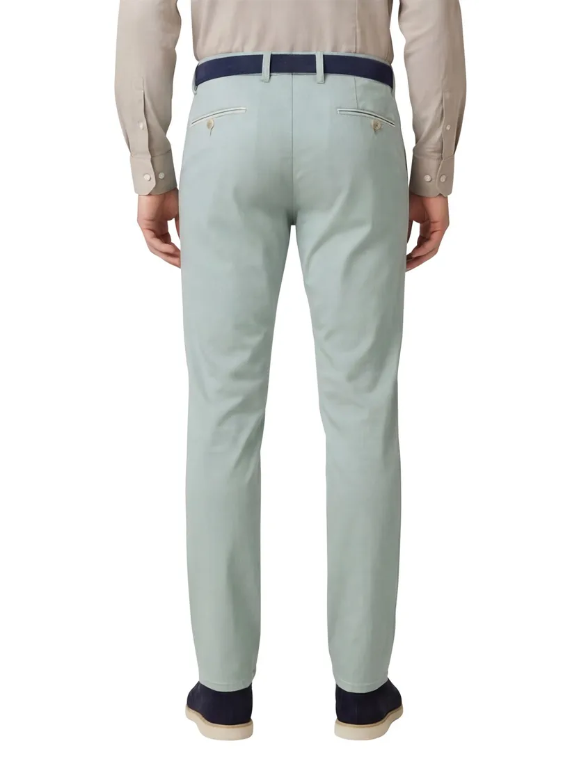 COM4 modern chino turquoise katoen normale fit