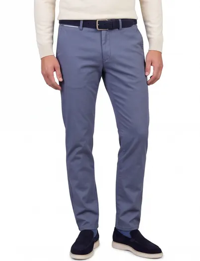 COM4 COM4 modern chino blauw katoen pantalon