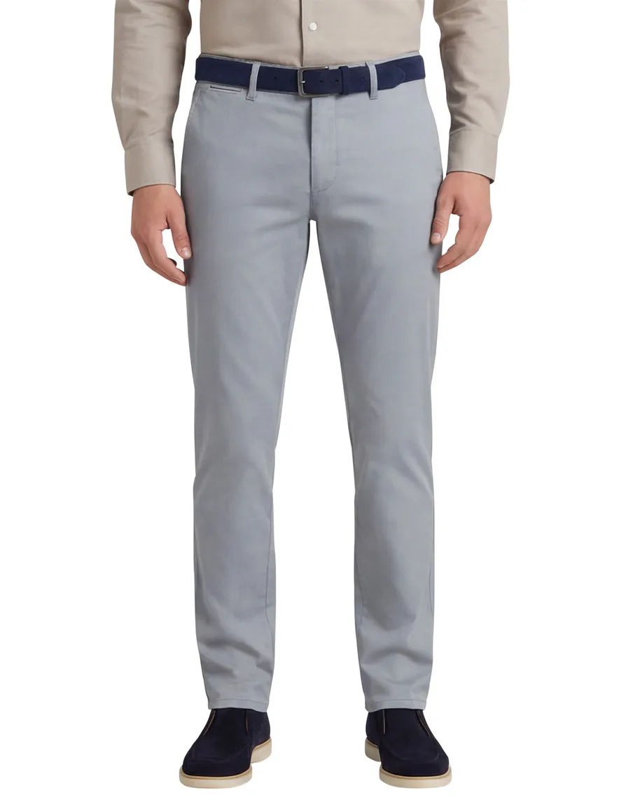 Com4 pantalon lichtblauw katoen