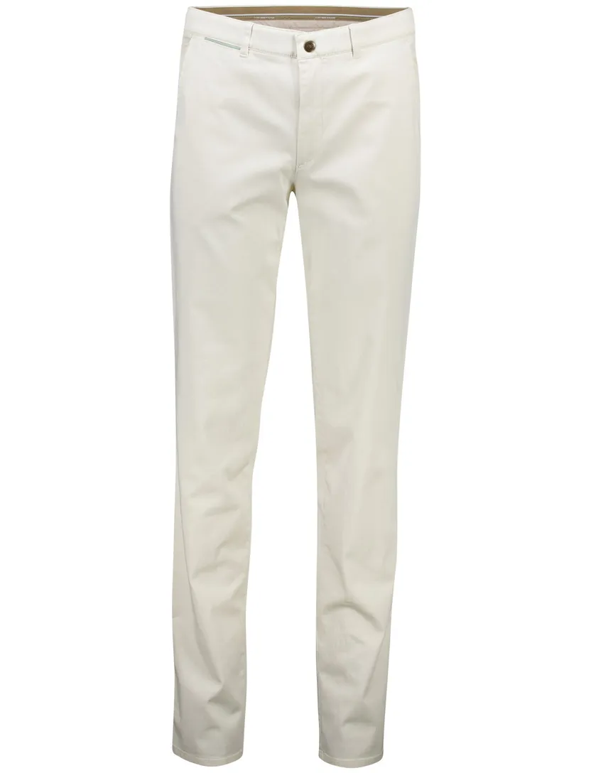 Pantalon Com4 creme modern chino katoen