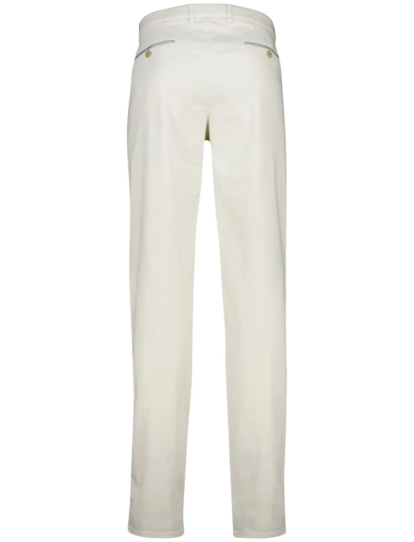 Pantalon Com4 creme modern chino katoen