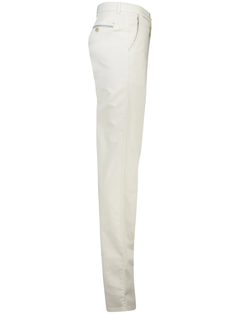 Pantalon Com4 creme modern chino katoen