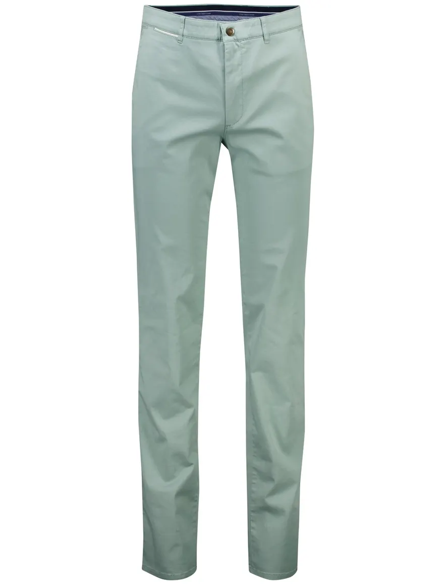 Com4 Modern Chino Collection groen katoen effen