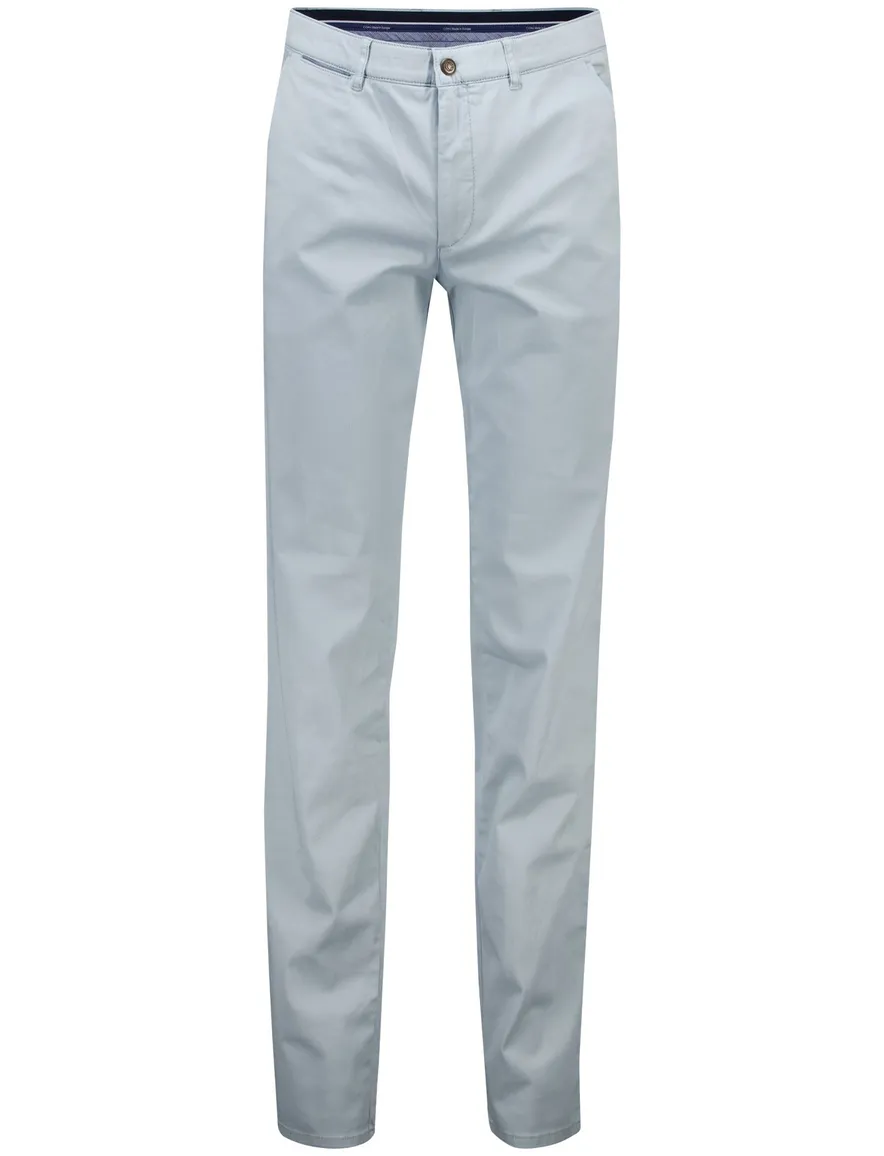 Com4 modern chino collection lichtblauw effen katoen