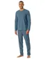 Schiesser pyjama blauw geprint katoen