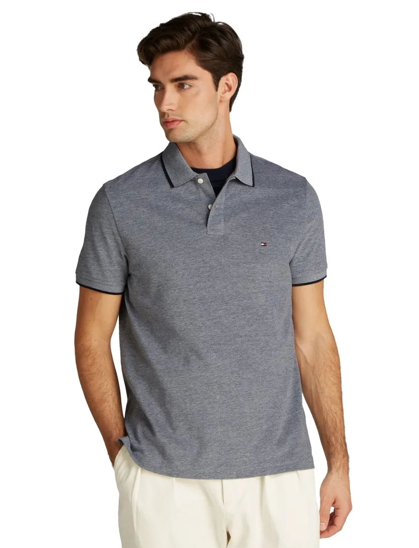 Tommy Hilfiger polo grijs normale fit korte mouw