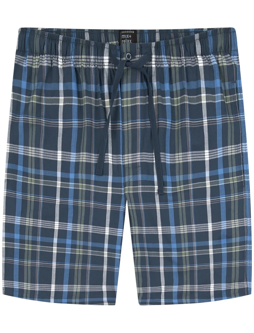 Schiesser pyjamabroek kort navy katoen