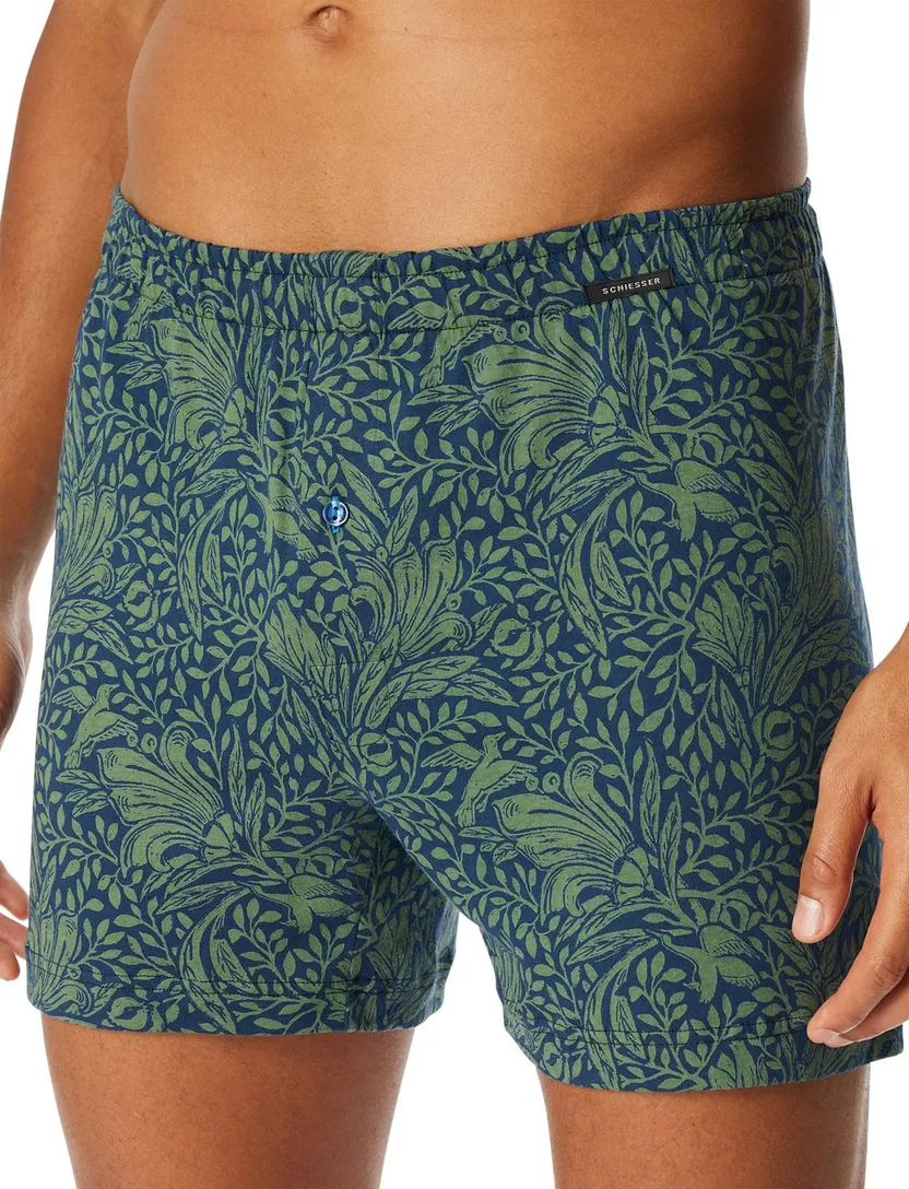 Schiesser boxershorts 2-pack navy-groen