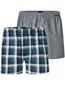 Schiesser boxershorts 2-pack blauw katoen