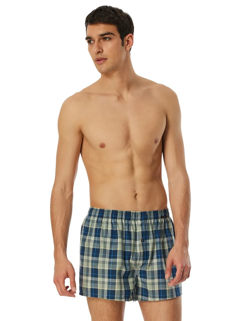 Schiesser boxershorts 2-pack groen katoen