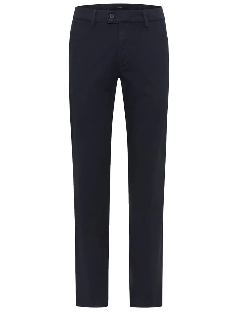 Eurex pantalon flatfront donkerblauw effen normale fit