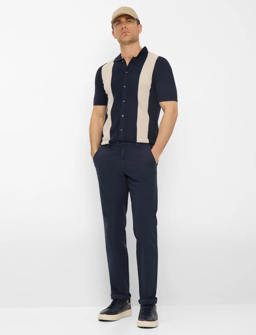 Eurex pantalon flatfront donkerblauw effen normale fit