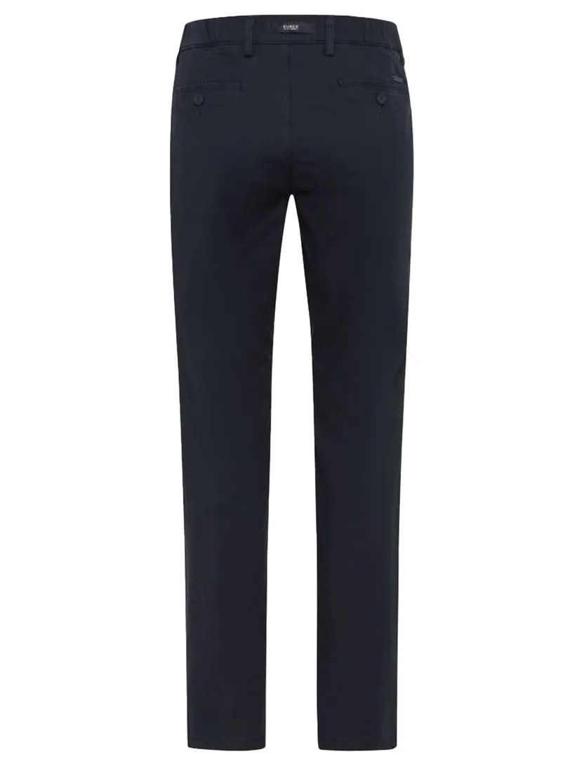 Eurex pantalon flatfront donkerblauw effen normale fit