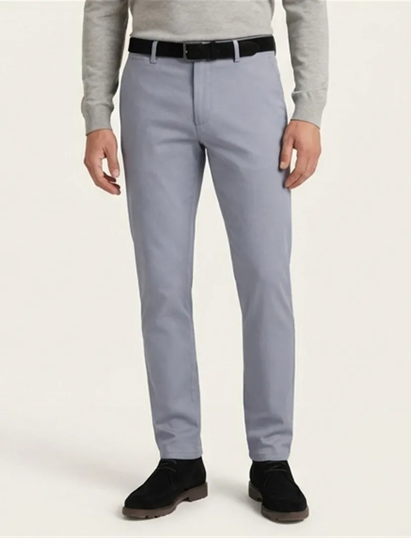 Eurex Blax lichtblauw Pantalon flatfront katoen