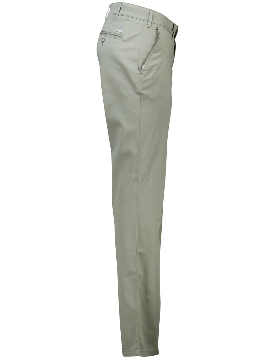 Eurex pantalon groen effen katoen normale fit