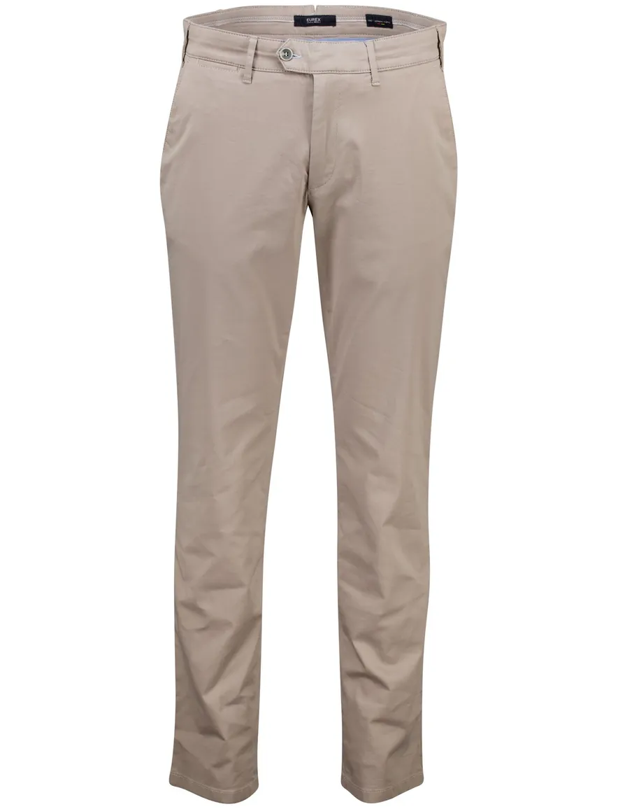 Eurex Pantalon beige Joe regular fit flatfront