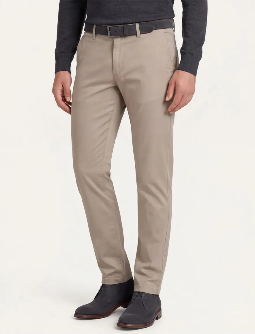 Eurex pantalon flatfront beige katoen