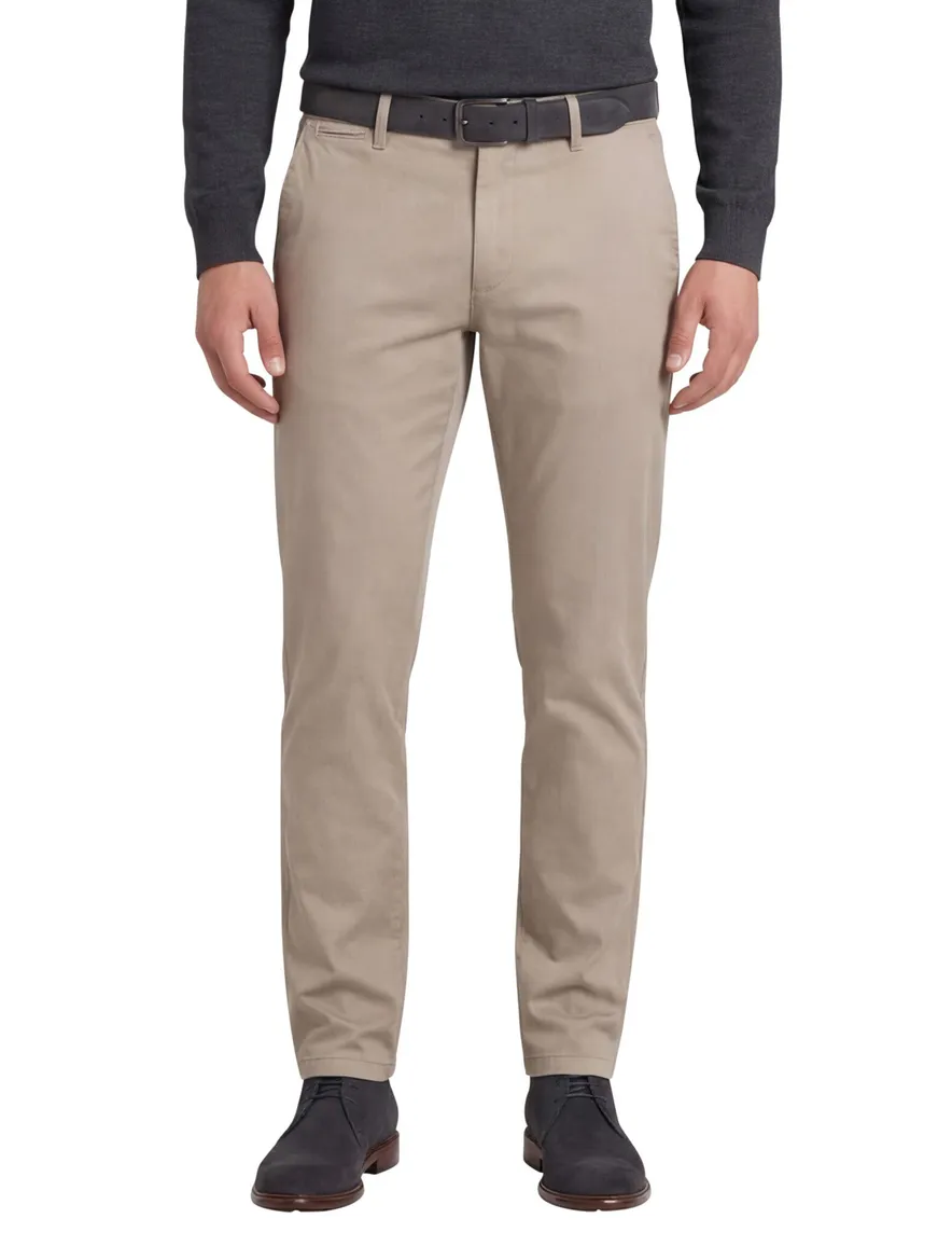 Eurex Pantalon beige Joe regular fit flatfront