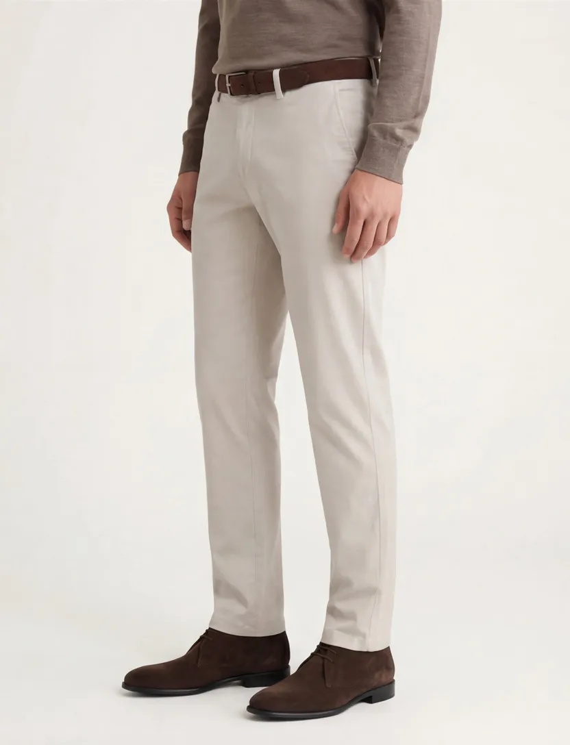 Eurex pantalon katoen Joe wit regular fit