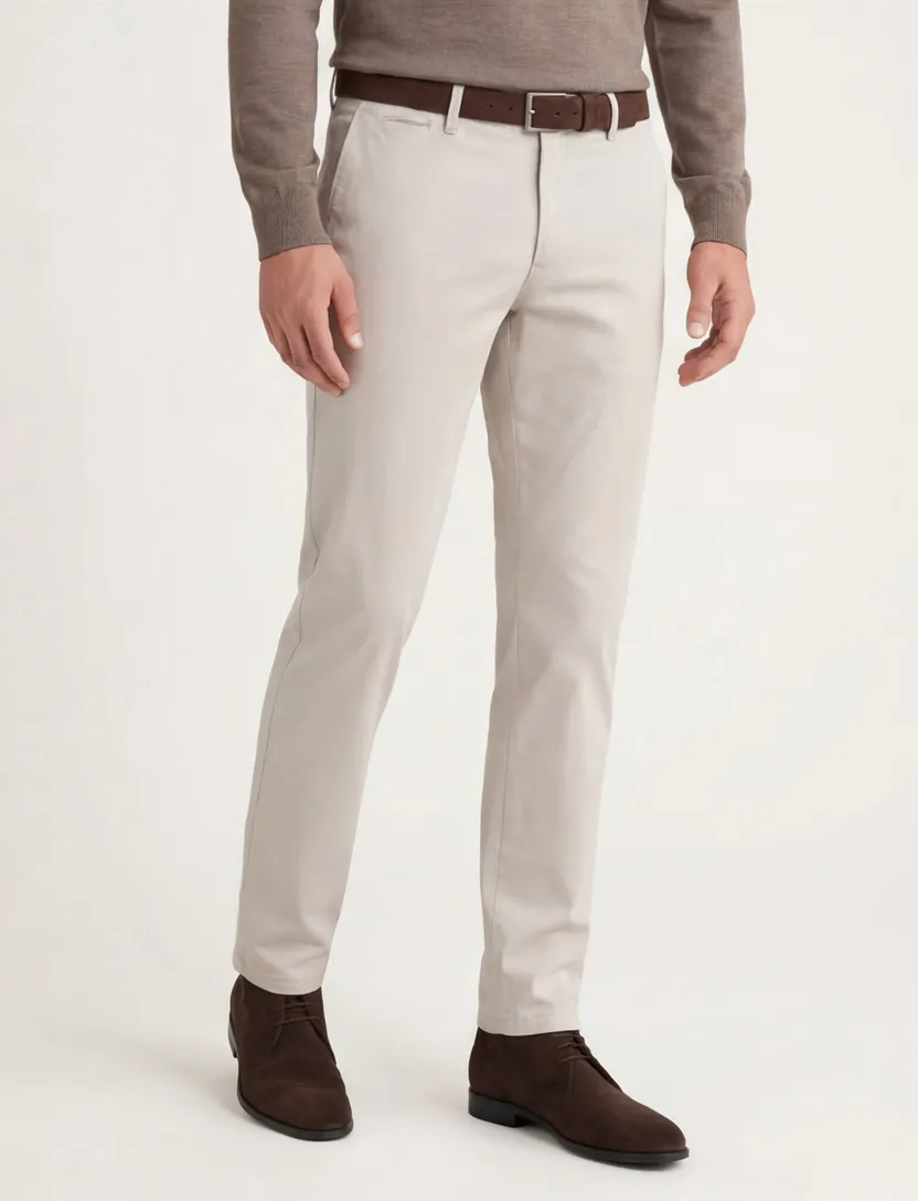 Eurex pantalon katoen Joe wit regular fit