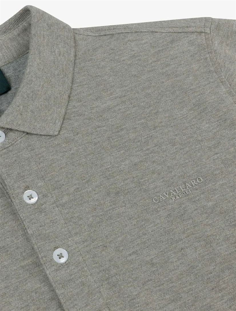 katoenen Cavallaro Bavone poloshirt groen gemeleerd