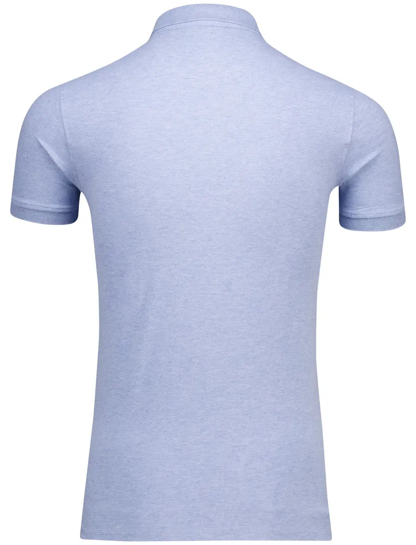 katoenen Cavallaro polo lichtblauw gemeleerd slim fit