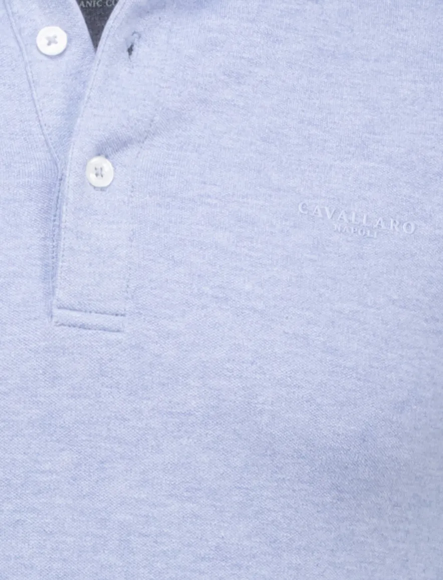 Cavallaro Bavone polo lichtblauw gemeleerd katoen
