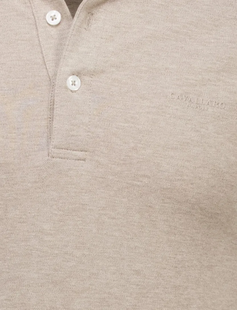 poloshirt Cavallaro bruin gemeleerd katoen
