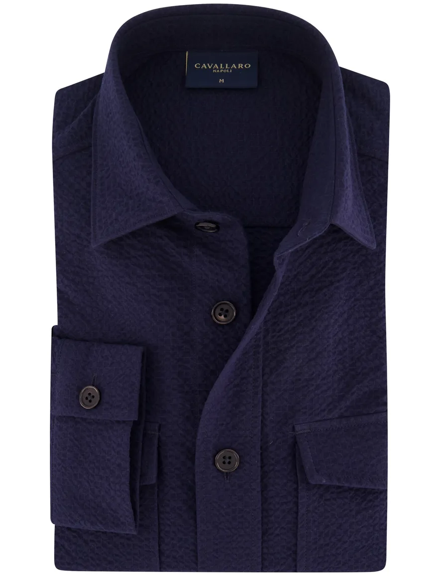 Cavallaro Barino overshirt donkerblauw lange mouw