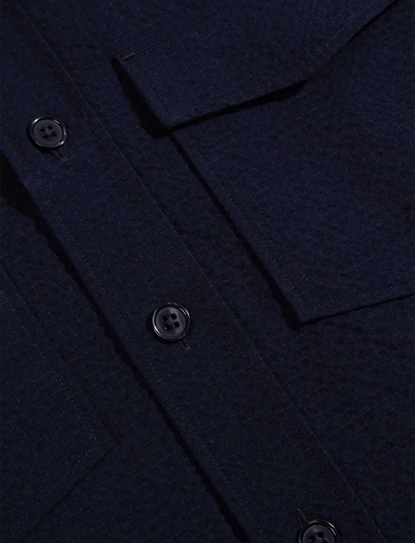 Cavallaro Barino overshirt donkerblauw effen