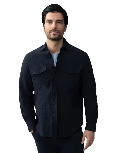Cavallaro Cavallaro Barino overshirt donkerblauw lange mouw