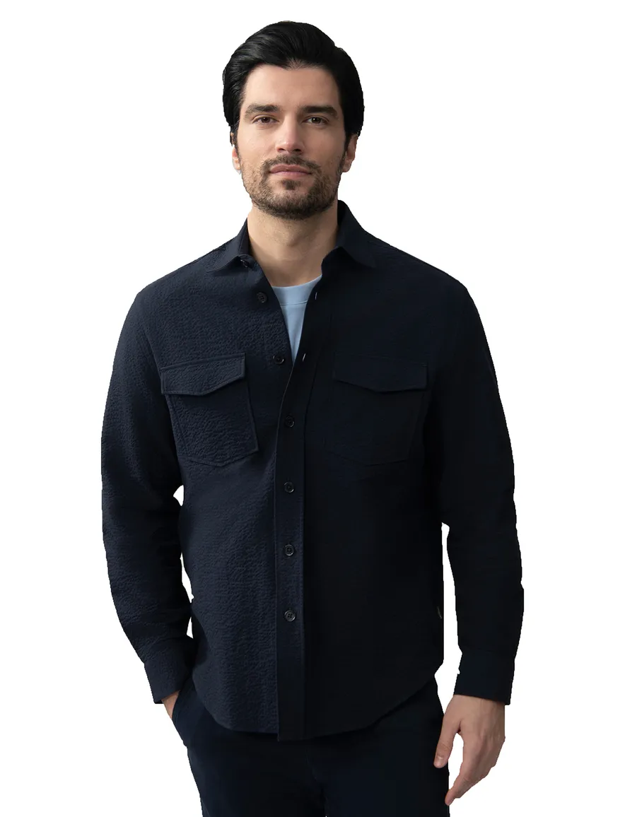 Cavallaro Barino overshirt donkerblauw