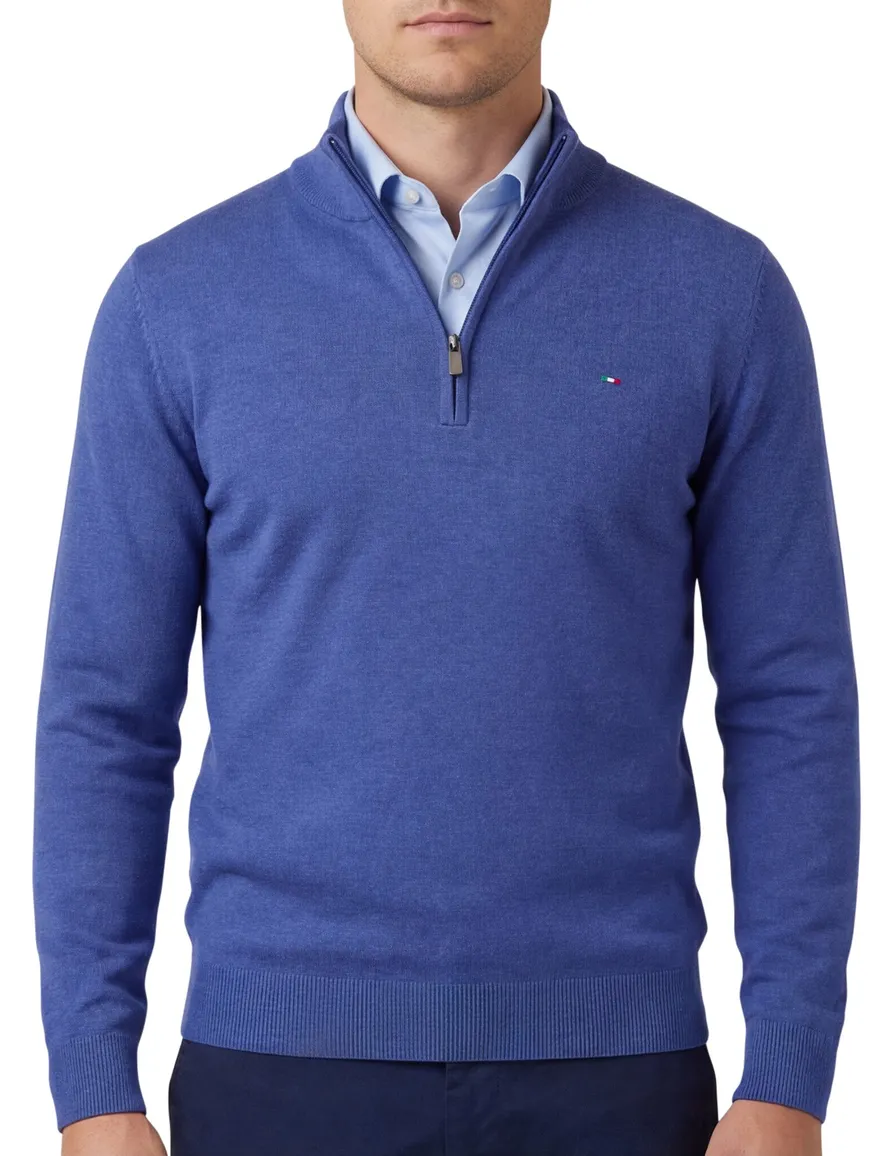 trui blauw Portofino Regular Fit
