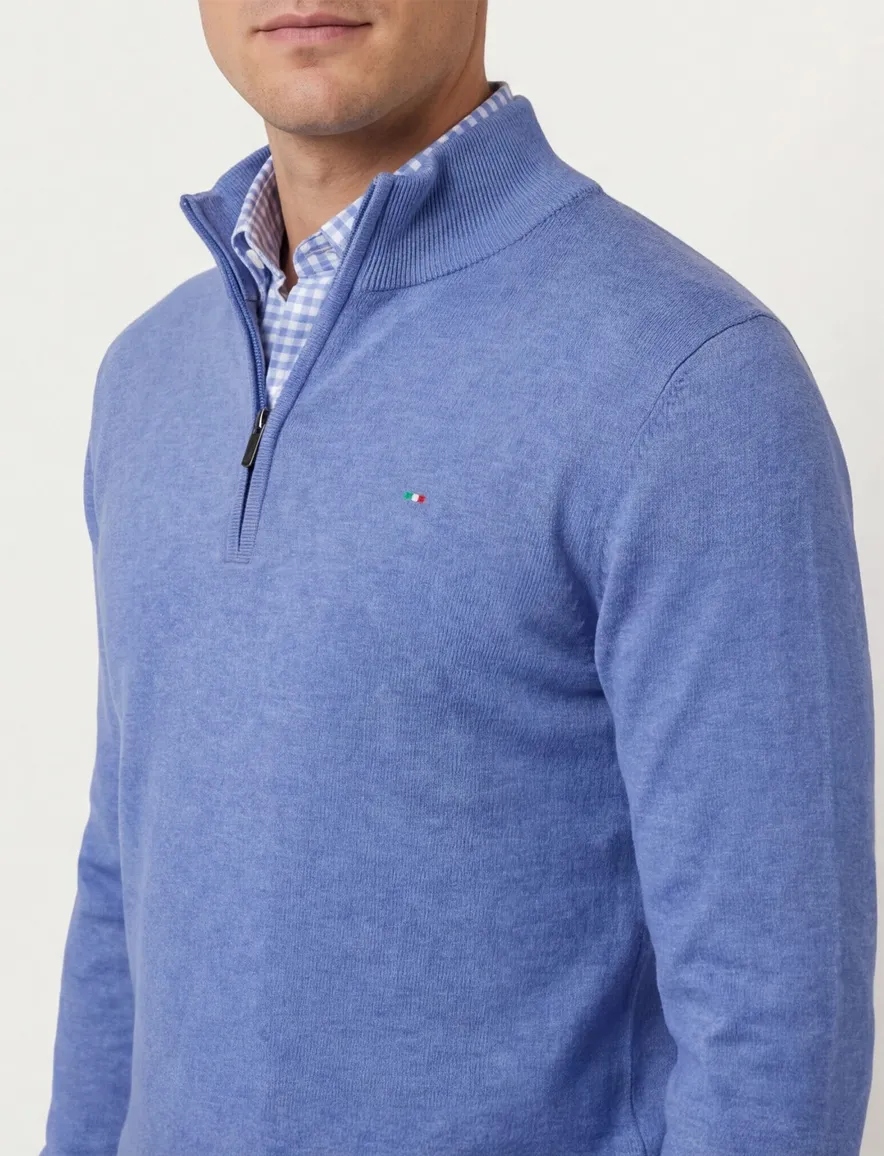trui blauw Portofino Regular Fit