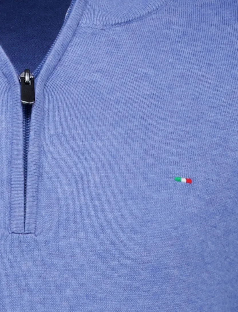 Portofino Hince regular fit half zip trui blauw