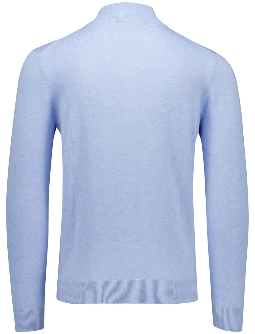 Portofino Hince regular fit half zip trui lichtblauw gemêleerd