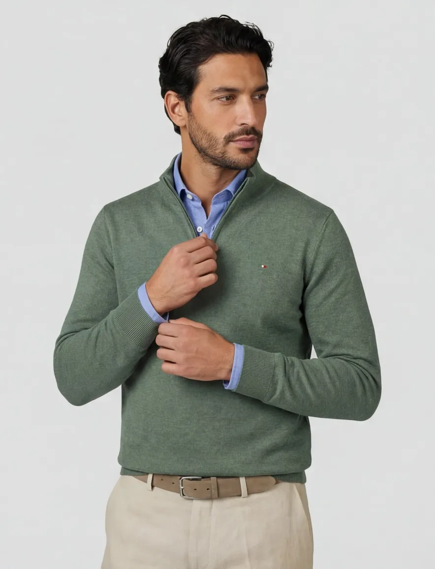 trui groen Portofino Regular Fit